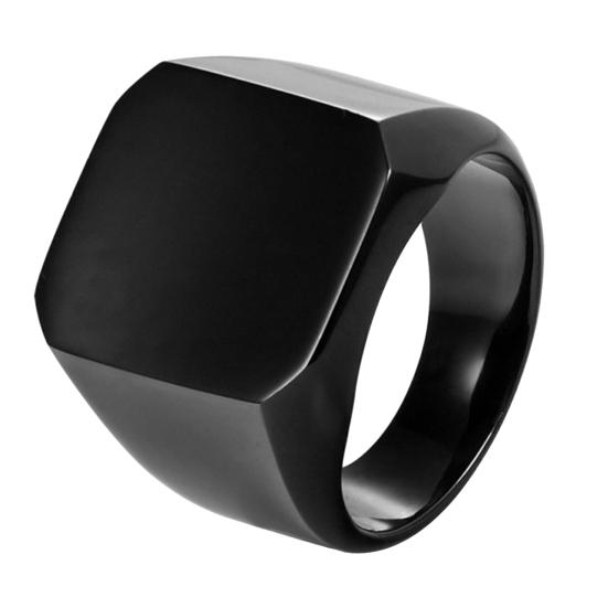 Night Club Punk Square Men Smooth Band Wide Finger Ring Jewelry Birthday