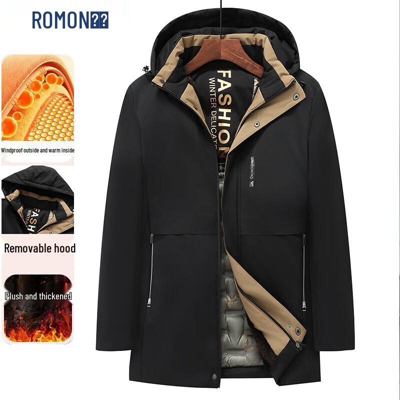 

ROMON Men s Thick Hooded Winter Padded Jacket 2XL