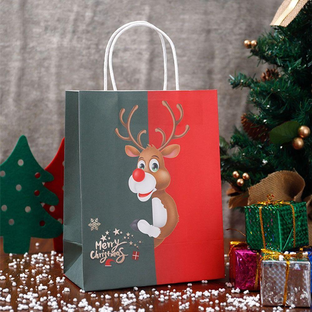 2pcs Cartoon Christmas Gift Bag Cute Packaging Bag Interesting Christmas Eve Candy Bag  Home