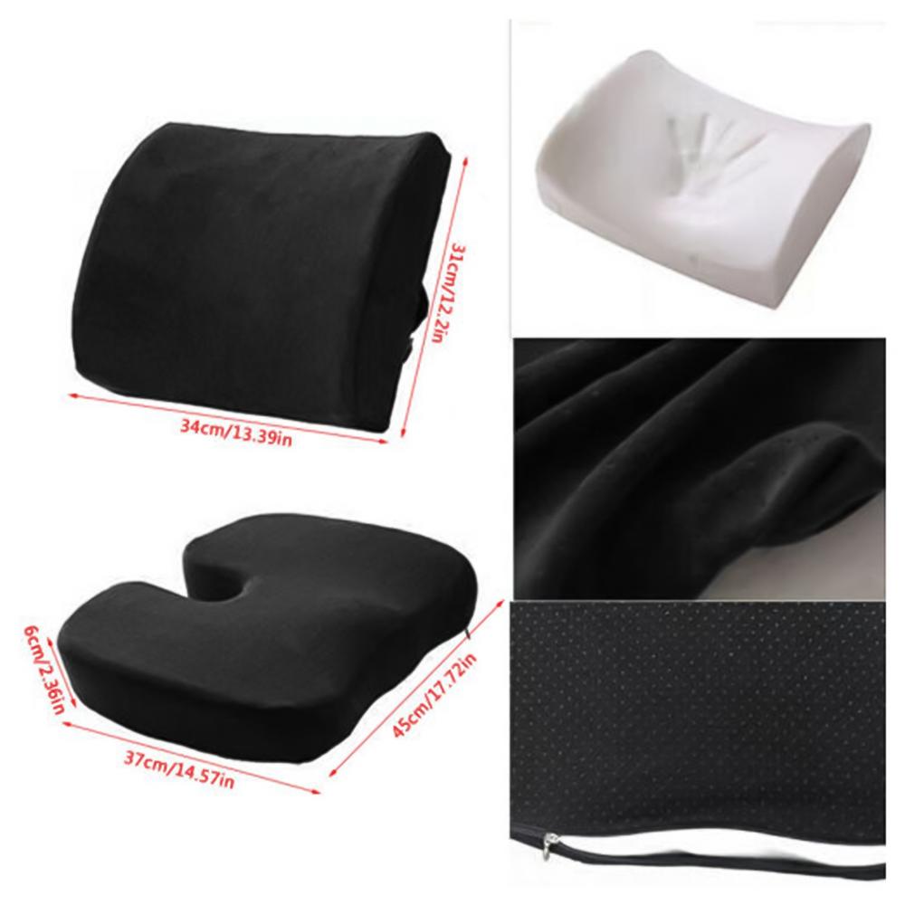 

Подушка для поясничной поддержки Эргономичная подушка для офисного кресла Подушка для поясничной поддержки для автомобильного сиденья Домашний диван чёрный