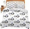 Animal Theme Duvet Cover Queen King Size Cartoon Animal Pattern Bedding Set for Kids Teens Adults Bedroom Decor 3 Piece Set