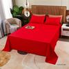 Nordic Style Red Cotton Bedsheet Set for Single 1.8m Bed and Double 1.5m Mattress Cover