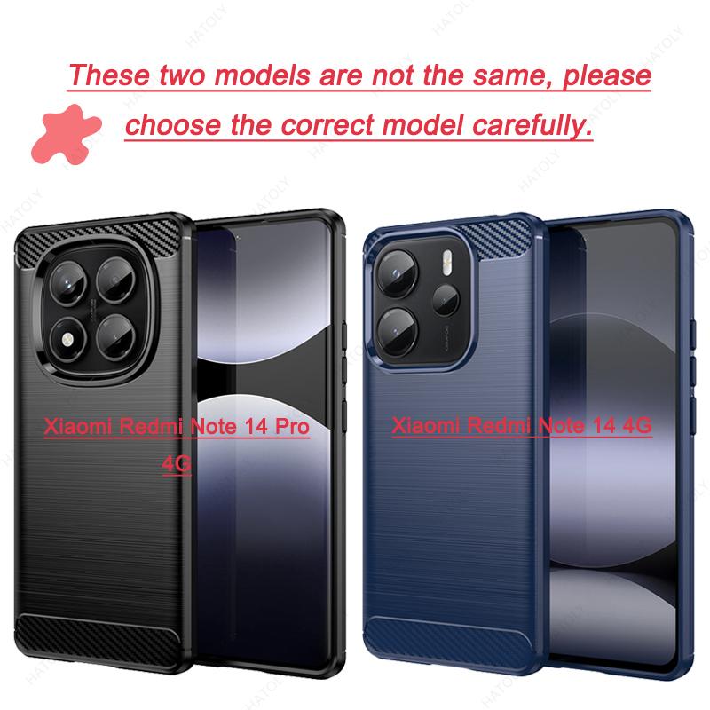 Gebürstete Handyhülle für Xiaomi Redmi Note 14 Pro 4G Celulares für Redmi Note 14 4G Stoßfeste Weiche Funda für Back Cover