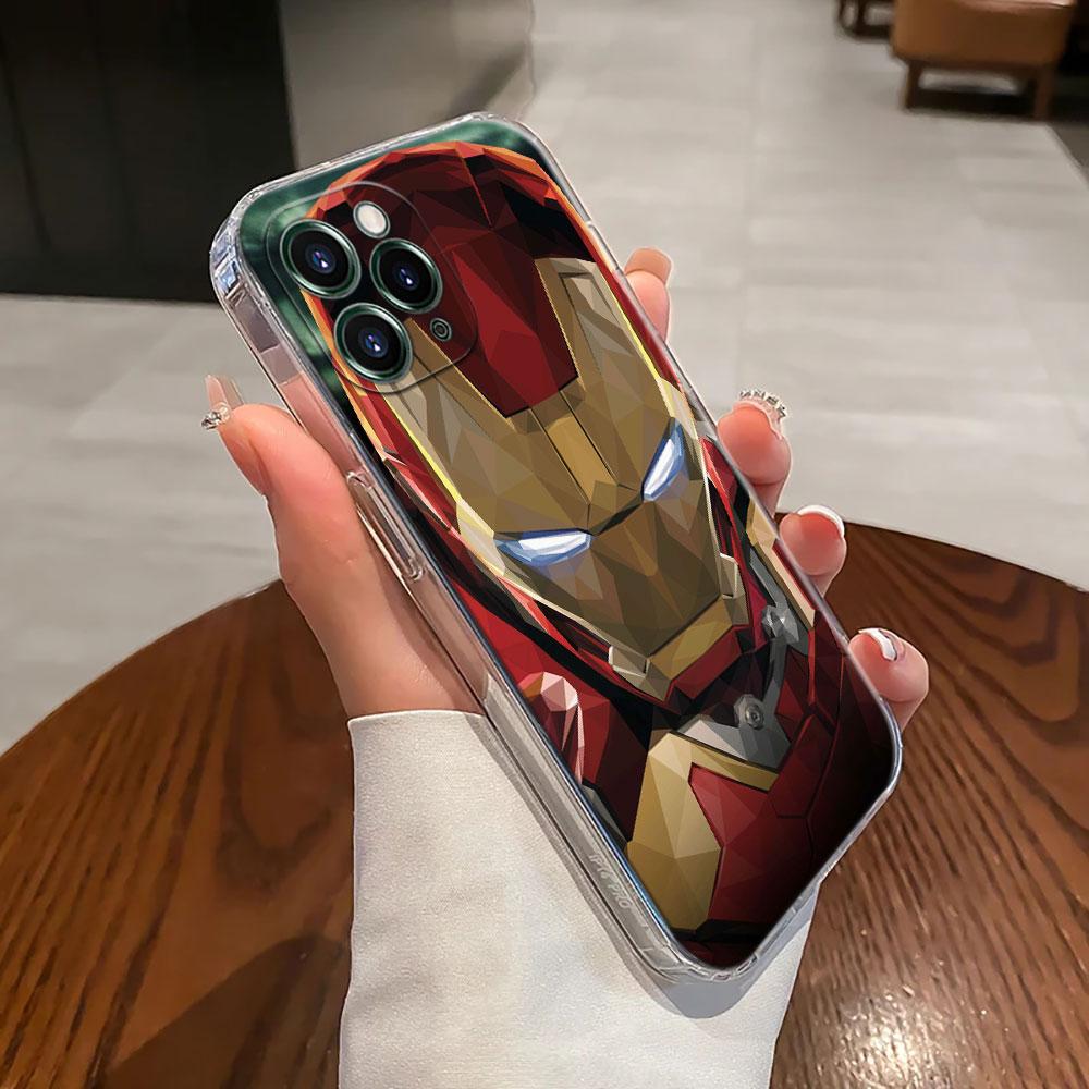 Ironman Marvel Iron Man Transparent Phone Case For iPhone 17 Pro Max 17E 11 12 13 14 15 16 Pro Max Plus 17 Air 16E XS Soft Cover