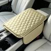 Faux Leather Center Console Pad Car Cover, Armrest Cover for Car, Cushion Universal Middle with Side Storage Pockets Box