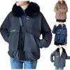 Veste en coton rembourrée à manches longues pour femmes, veste en coton à col court
