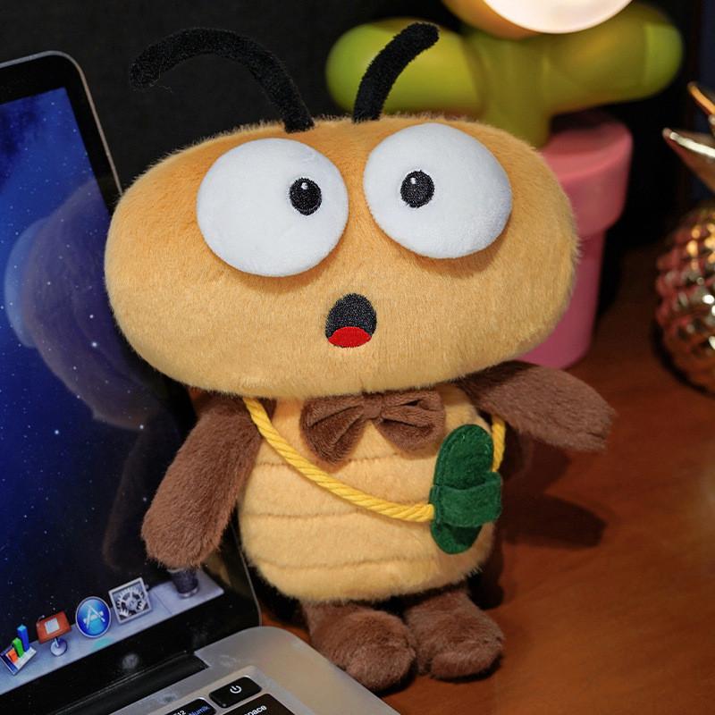 Cartoon Cute Cockroach With Bow Tie Slippers Plush Toy For Gift Birthday