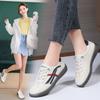 Neue Echte Leder Weiße Schuhe für Damen Leichte Lässige Flache Schuhe Ins Modische und Vielseitige Jelly-Sohlen Schuhe