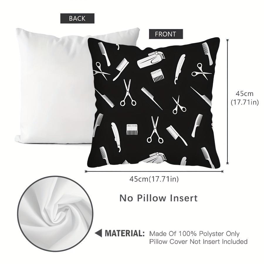 1pc Modern Barber Pole & Barber Chair Throw Pillow Cover Suitable for Living Room Sofa, Zippered Decorative Cushion Case 17.7x17.7"