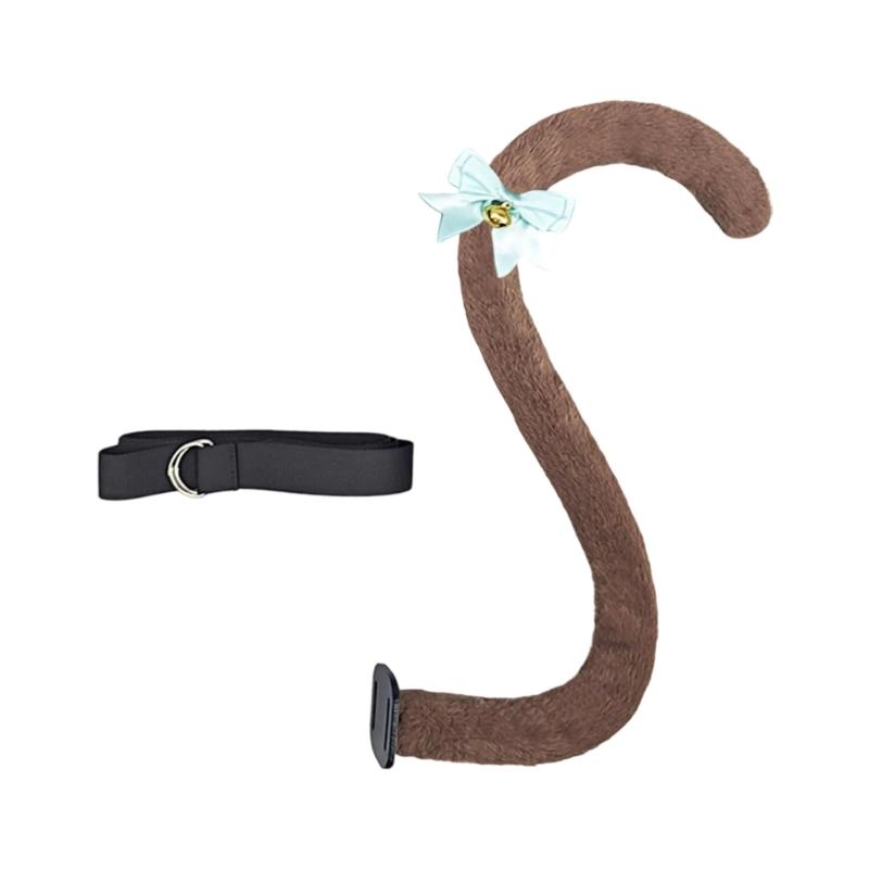 Kitten Cosplay Costume Animal Ear Headband Bowknot Tail for Women Girl Halloween Role Play Animal Outfit Accessories