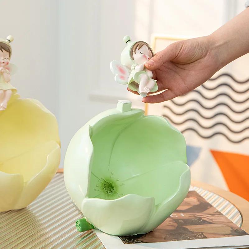 Kreatywna żywiczna statuetka dziewczyny taca do przechowywania salon szafka pod telewizor sypialnia stół jadalny klucze przekąski przechowywanie akcesoria dekoracyjne