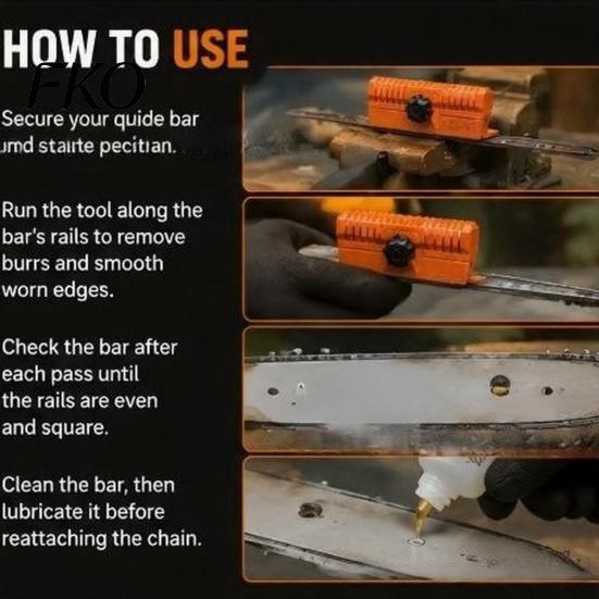 High Hardness Steel Chainsaw File Bar Dressing Tool, Solid Guide Rail Dressers Chain Skipping Fix Tool Repairer Dresser Plate