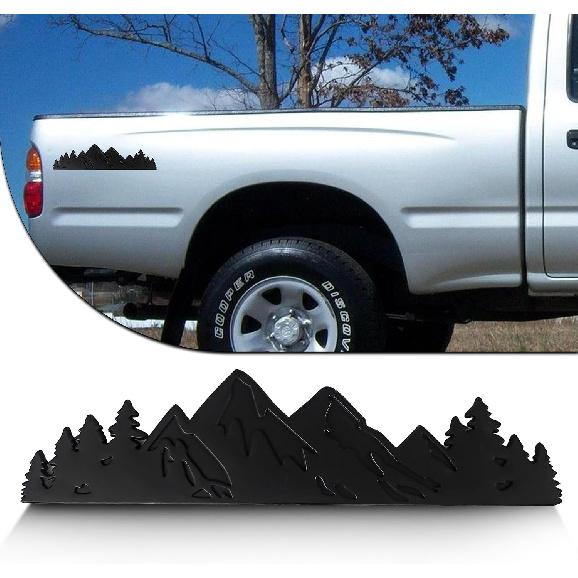 10 Inch Snow Mountain Emblem for Car Trunk SUV RV (Black White)