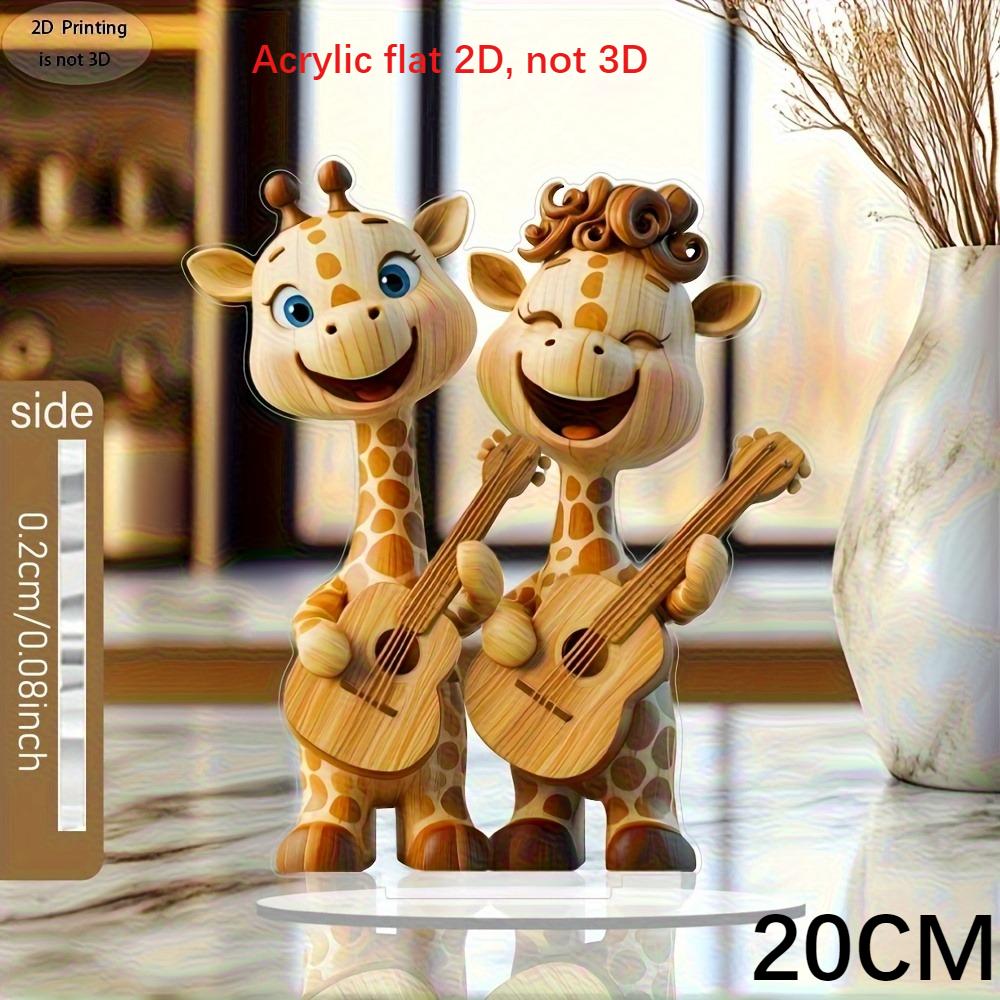 

Boho Cow & Calf 2D Acrylic Figurine With Stand, Table Decor For Home Office & Cafe, Special Animal Theme Collection