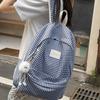 Plaid Backpack Campus Student Schoolbag Nylon Large Capacity Backpack