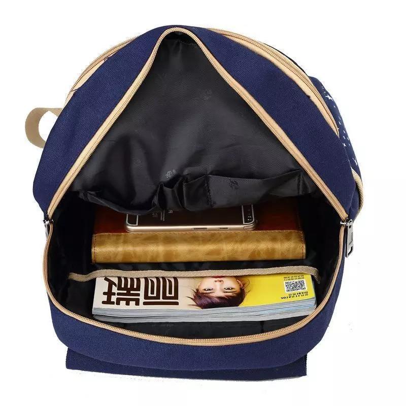 4Pcs/Set Kids School Bag Large Backpack Girls Boys Travel Rucksack Pencil Case++