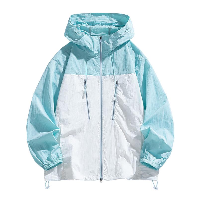 10D Nylon Zipper Explosion Men's and Women's Sunscreen Clothing Summer Hooded Fishing Clothing Men's Two Open Sunscreen Clothing