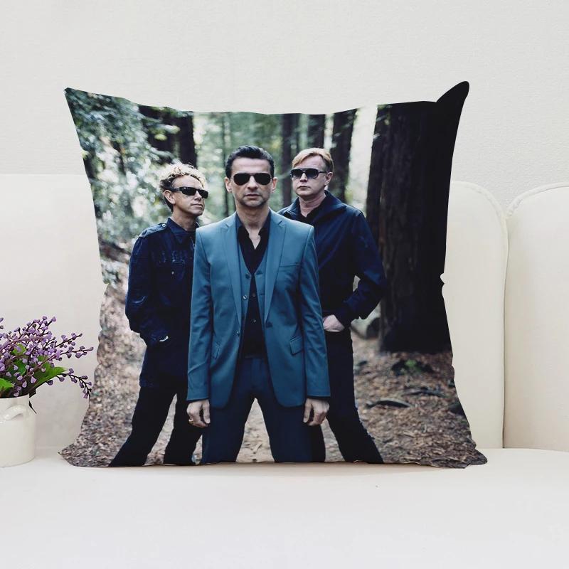 Wendbarer bedruckter Kissenbezug D-Depeche M-Mode Fan-Geschenk Zuhause Sofa Dekokissenbezug Stuhl Lendenkissen 40x40