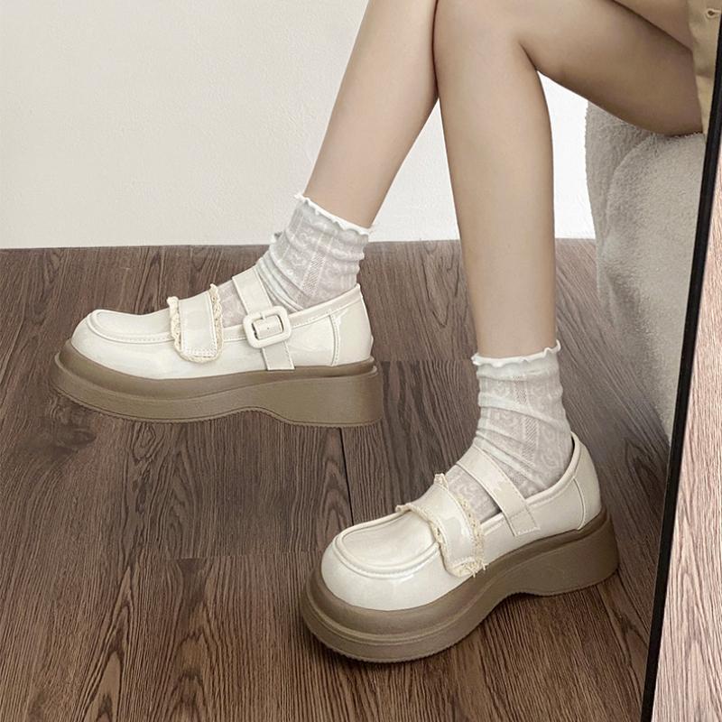 Fashion Retro French Mary Jane Single Shoe Women's 2024 New Summer Round Toe Design Versatile Thick Sole Small Leather Zapatos Mujer