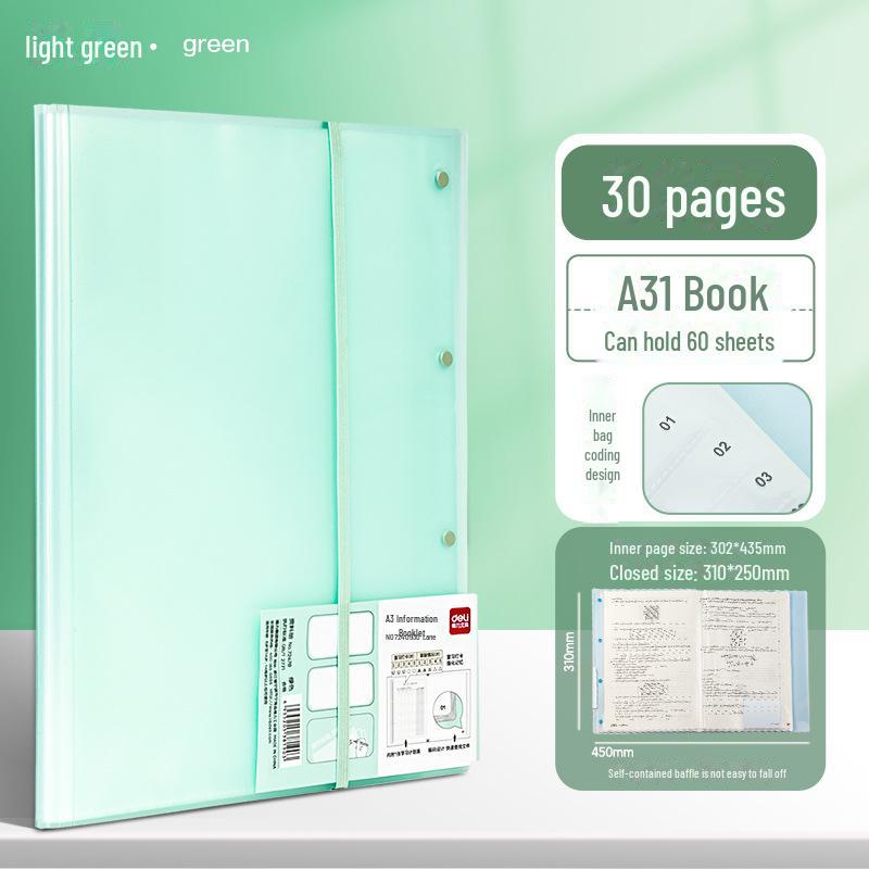 A3 Sınav Kağıdı Saklama Klasörü - Öğrenciler İçin Büyük Kapasiteli Şeffaf Ek