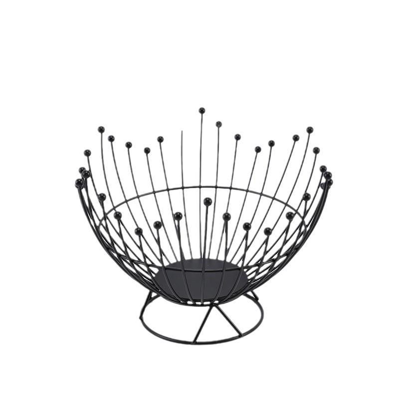 Gold Wrought Iron Fruit and Candy Display Basket for Living Room