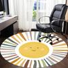 1pc Sunshine Spectrum Office Round Area Rug, Indoor Mat Suitable ForOffice, Under Office Chairs Bedroom Living Room Home Decor, Room Deco U52