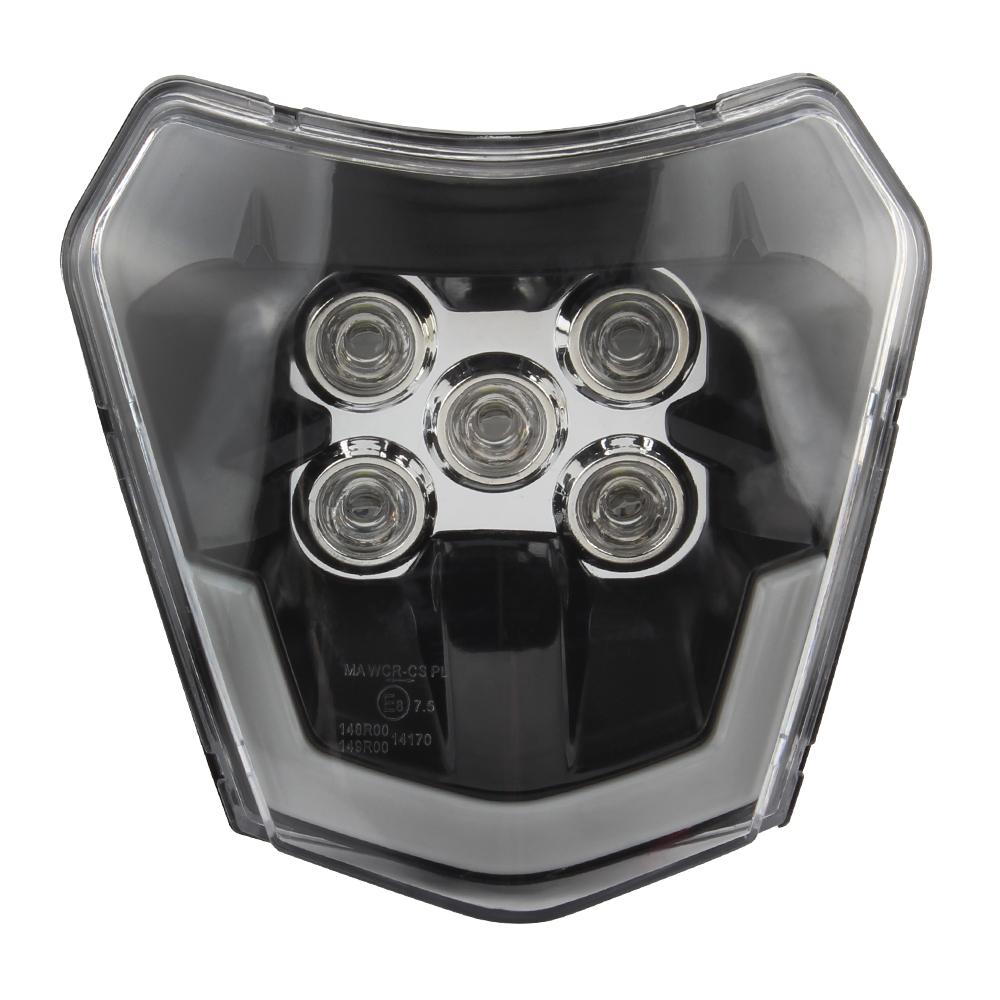 Motorcycle Headlight LED Enduro for KTM EXC XC SX MX XC 125 250 300 450 Universal Supermoto Dirt Bike Motocross Headlights Plate