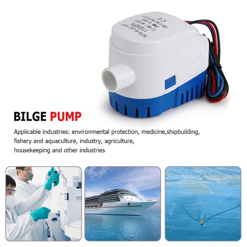 Auto Bilge Pump High Efficiency 1.06Inch Outlet Automatic Marine Submersible Water Pump Bilge Pump for Boats Yachts Pool