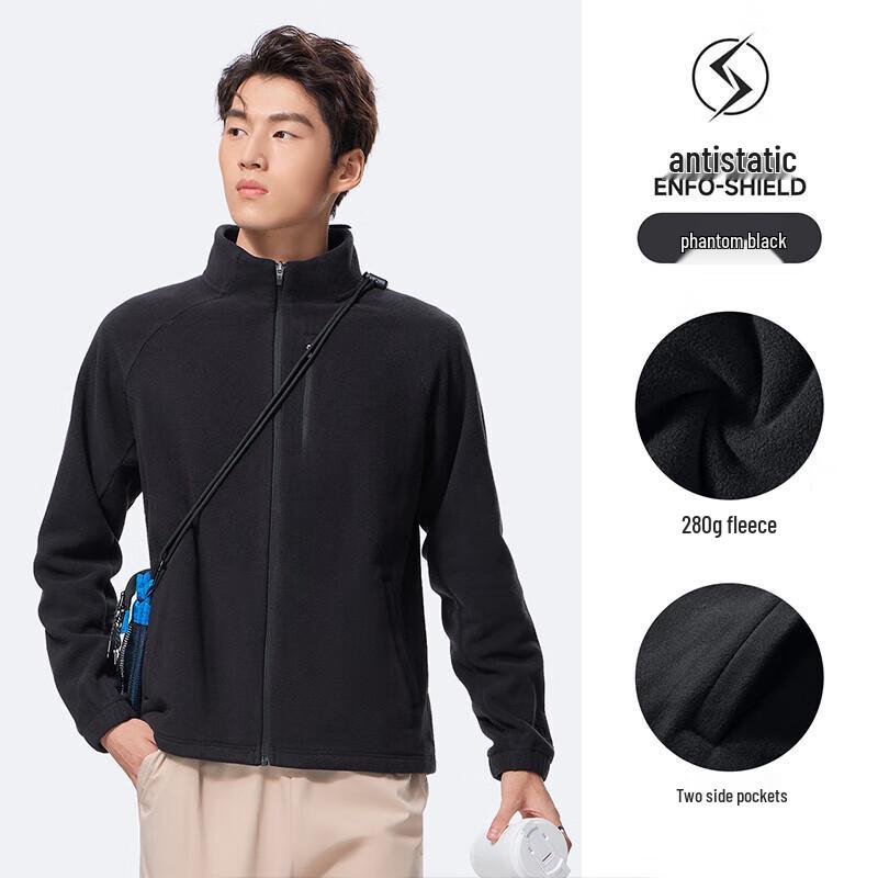 Camel Unisex Double-Sided Stand-Up Collar Fleece Jacket