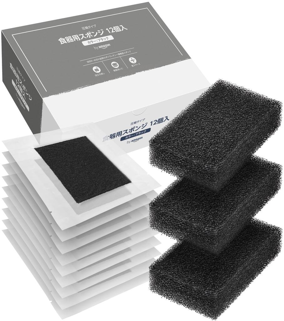 By Amazon Compression Type Dish Size Before 120 X 70 X 30 12 Excellent Single Layer Structure Sponge, Compression/approx. (mm), Black, Pieces,