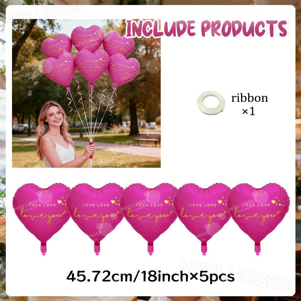 18 inch "love you" love balloon, Valentine's Day wedding anniversary decoration, birthday theme party atmosphere decoration