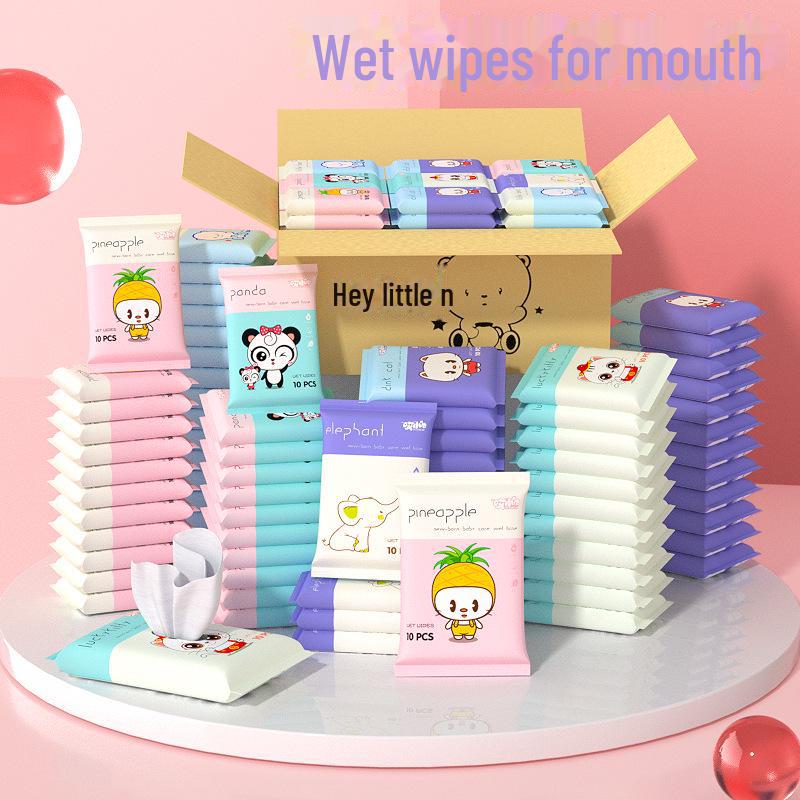 Infant & Child Wet Wipes - Portable for Hand & Mouth, 10-Piece Family Pack