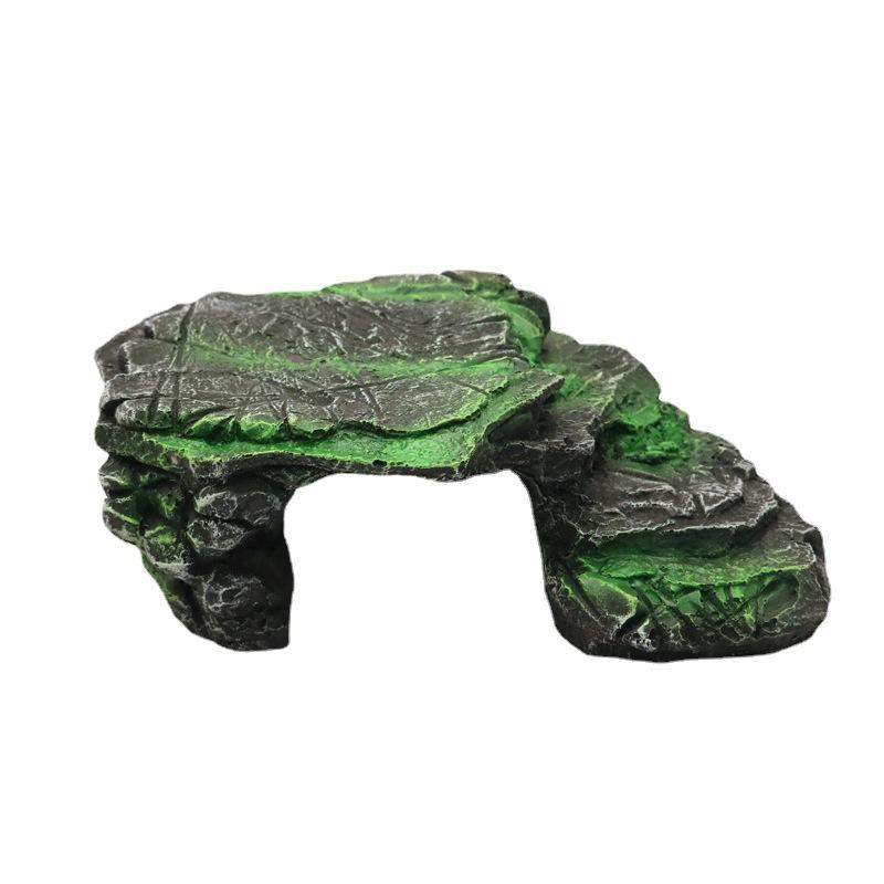 Aquarium Turtle Tank Decoration Terrace Artificial Resin Rock Stone Shelter Ornament Reptile Resting for Fish Frogs Turtles