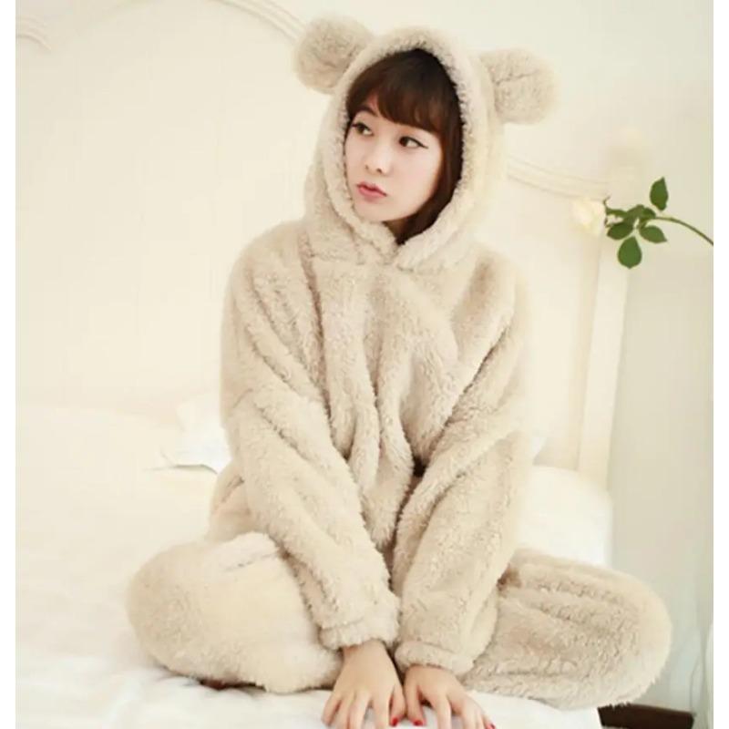 Winter Thick Warm Flannel Pajamas Sets for Women Sleepwear Home Clothing Pajama Home Wear Pyjamas Set