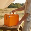 Portable 13L Outdoor Insulated Cooler Hard Metal Ice Box Thermal Chest