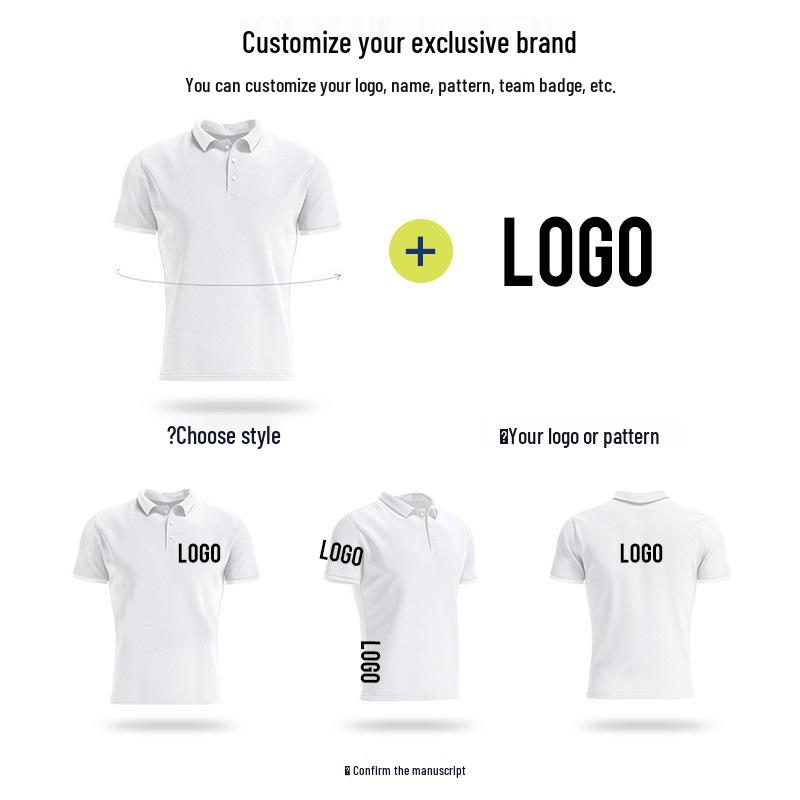 Men's Custom Short-Sleeve Polo Shirt with Logo – Seamless, Heat-Sealed, 3D Cut Design.