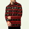 Men's Christmas Print Zip-Up Sweatshirt, Long Sleeve Loose Fit Casual Fall Winter Top, Multiple Colors and Sizes