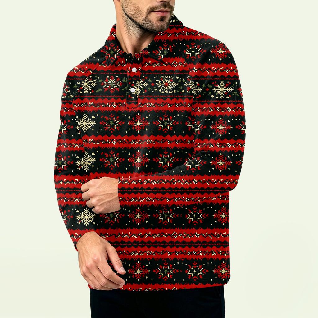 Men's Christmas Print Zip-Up Sweatshirt, Long Sleeve Loose Fit Casual Fall Winter Top, Multiple Colors and Sizes