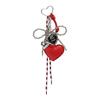 Unique Heart Shaped Bag Decors Metal Bows Keychain In Mysterious Dark Tone Design Luxury Gothic Purse Charm Accessory