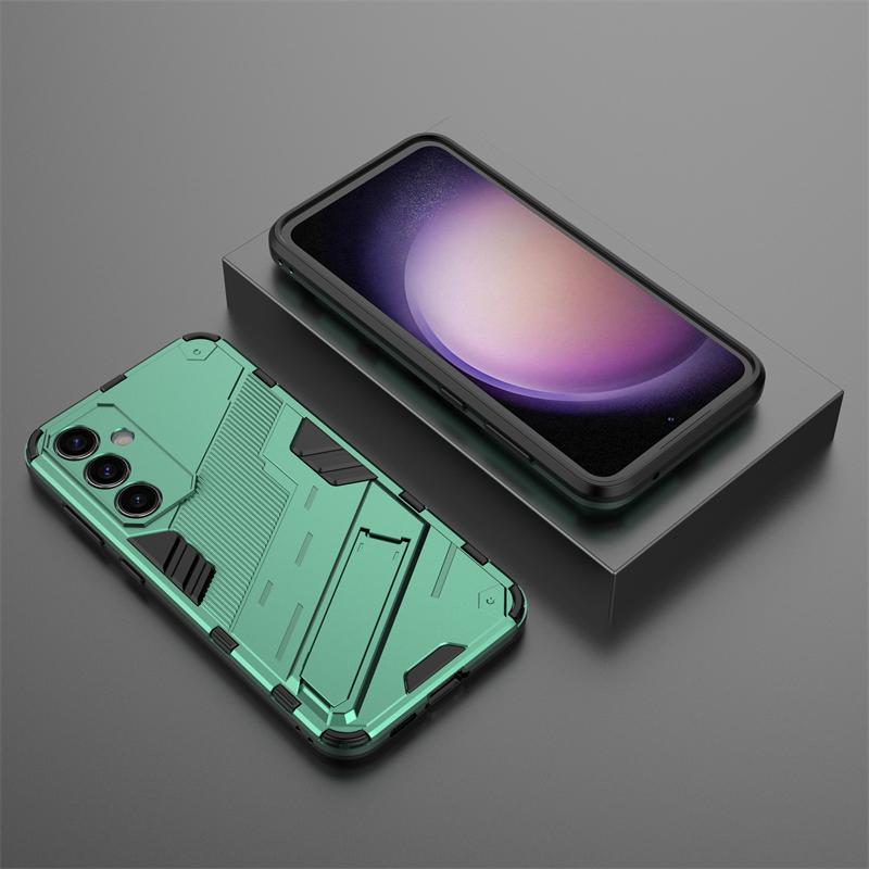 For Samsung Galaxy S23 FE Case For Samsung S23 FE Cover Coque Punk Armor Shockproof KickStand Phone Bumper Samsung S23 FE For Samsung S23 FE зелёный