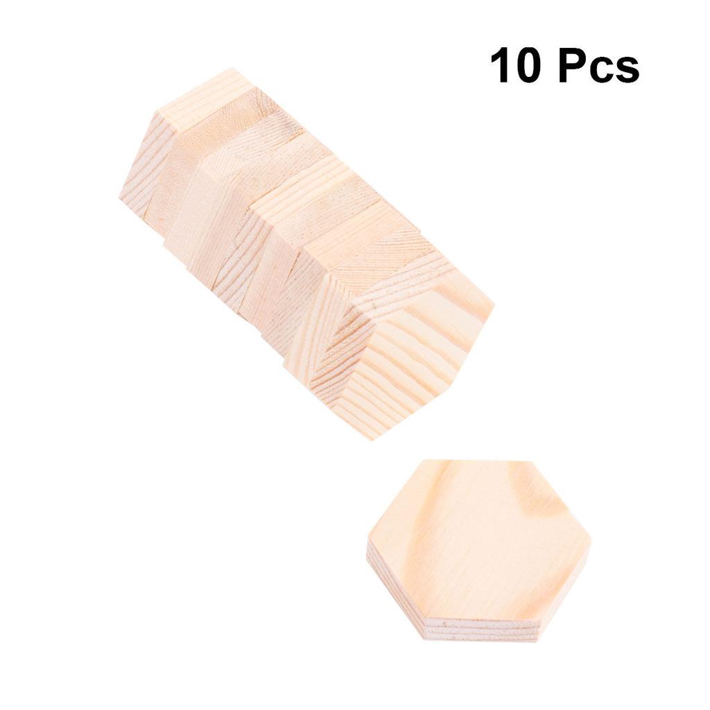 10Pcs Multi-Sided Wooden Craft Blocks Premium Pine Wood Blank Plank for DIY Crafts Party Decor Gifts Art Projects Easy to Paint