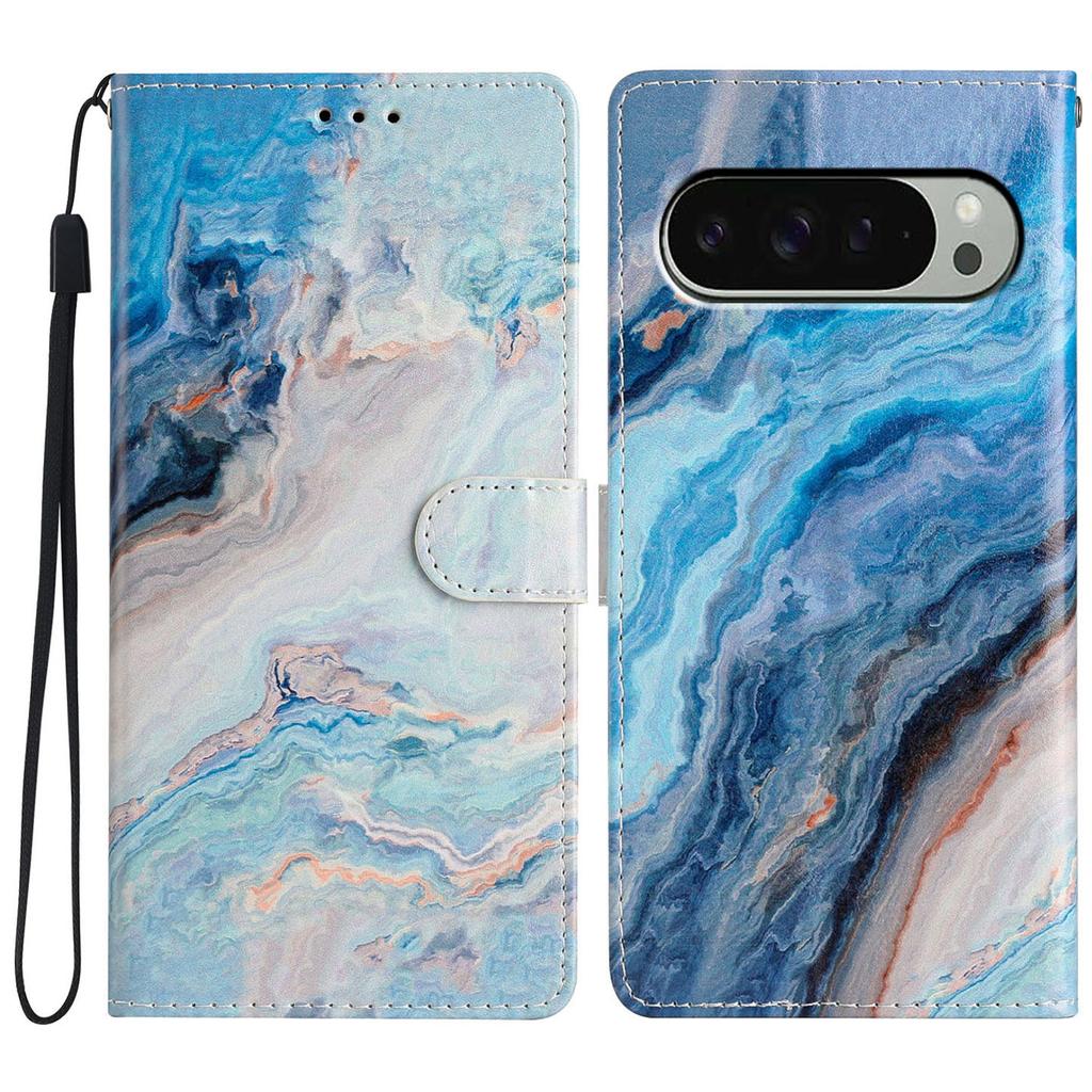 For Google Pixel 9/9 Pro Wallet Case PU Leather Pattern Printing Stand Phone Cover with Strap