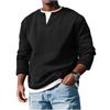 Men'S Button Up Long Sleeved Fashionable Casual Sports Top