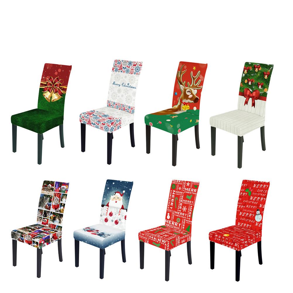 Buy Christmas Chair Covers Print Stretch Chair Cover Universal Dining Chair Protector Santa