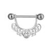 Stainless Steel Winged Zircon Nipple Ring Body Jewelry