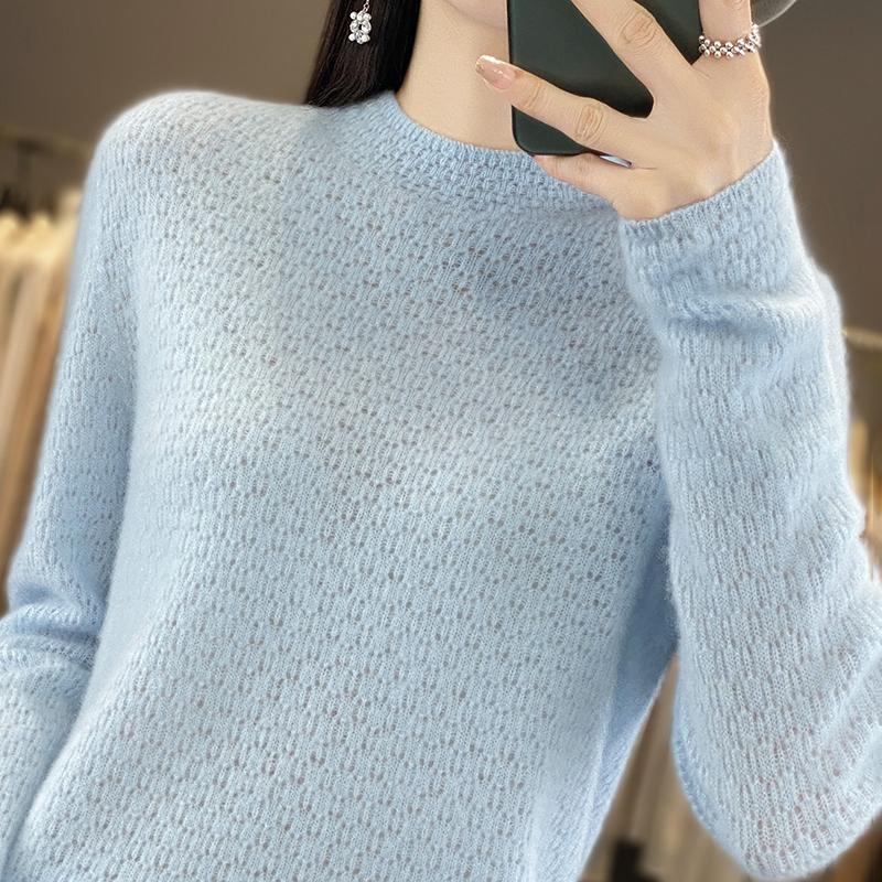 Women's Cashmere Sweater Qinghe Cashmere 30% Cashmere 70% Wool Women's Autumn and Winter Cashmere Pullover Soft and Warm