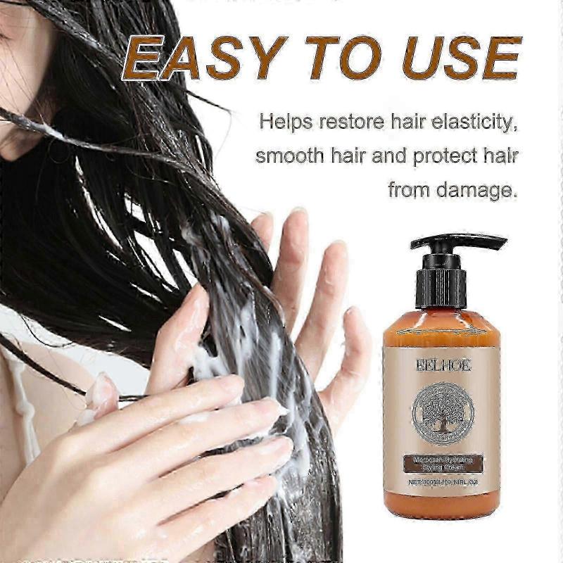 Moroccan Hydrating Styling Cream, Finalize The Lustre Hair Moisturizing Smooth Short-Tempered Fluffy Elastin