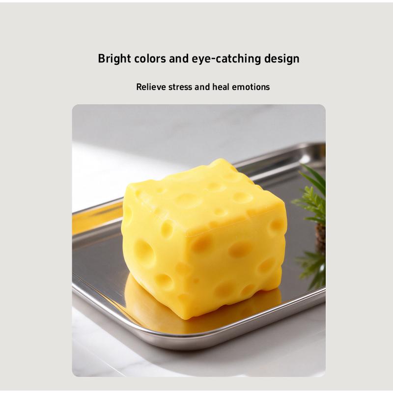 

7cm Jumbo Realistic Cheese Stress Reliever Large Slow Rising Squeeze Decompression Gadget for Anxiety Relief Novelty Gift