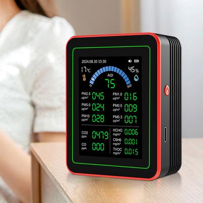 18 In 1 Air Quality Monitor with CO2 Monitor/HCHO/TVOC/Temperature/Humidity TFT Display Air Quality Meter for Home Office School