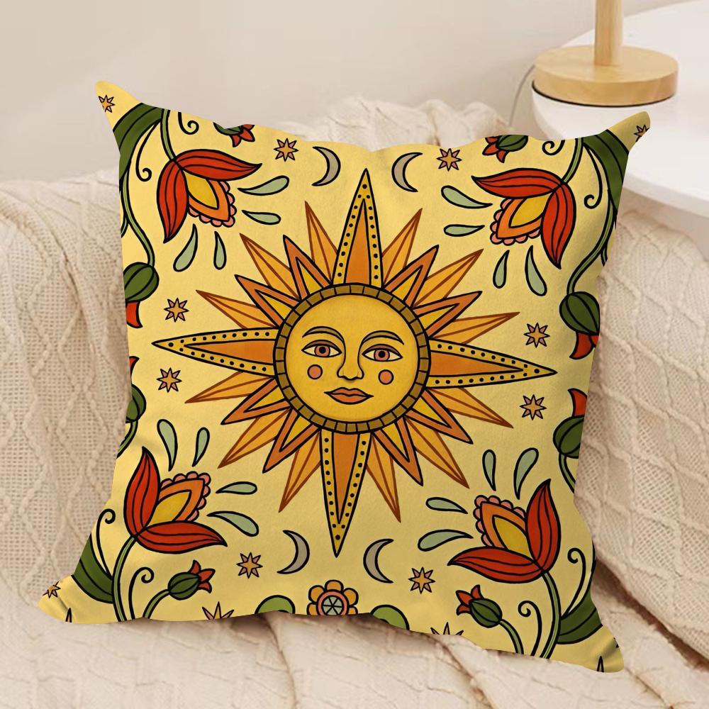 Nordic Midsummer Festival Cushion Cover Silky Short Plush DoubleSided Printed Pillow Case for Sofa All Seasons Home Decor Gift